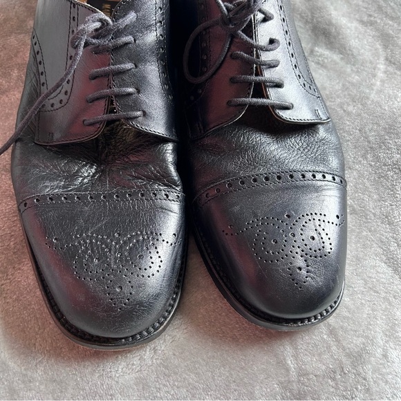MARIO CALUGI Men’s Dress Shoes 10M Black Made in Italy Leather Dressy Oxfords - Picture 11 of 12